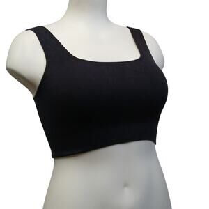 JoyLab Ribbed Knit Bralette Black Scoop Neck Longline Sports Bra M